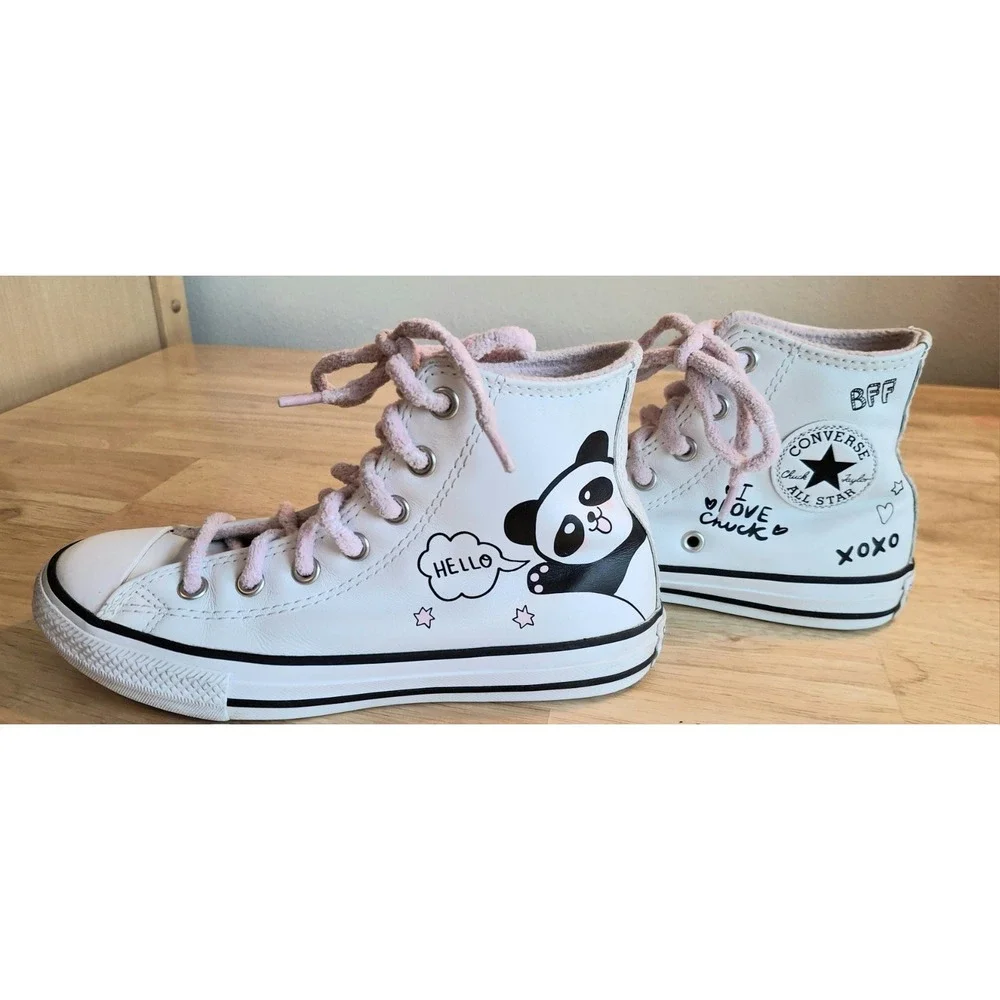 Converse Chuck Taylor All Star High Notes From BFF - 669725C White Leather Sz 2